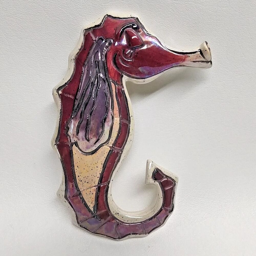 Vintage 2000 SEAHORSE Blue Sky Wall Hanging Figurine Heather Goldminc 6-1/2" T